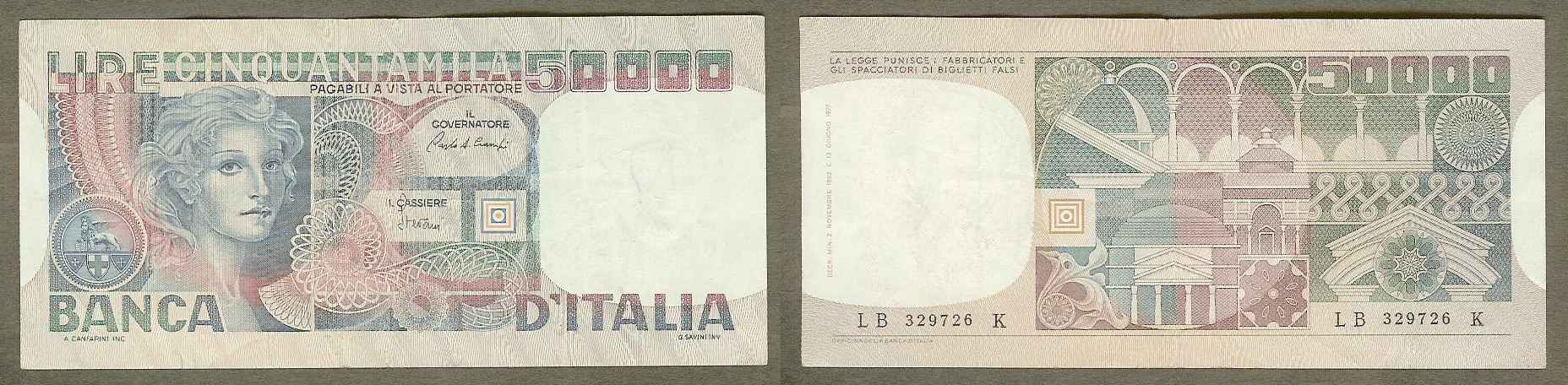 Italy 50000 lira 1982 EF